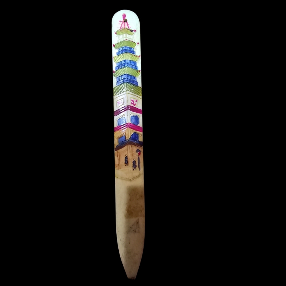 Vintage Colorful Tower Design Bake Lite Letter Opener 🗼🎨✉️ #LetterOpener